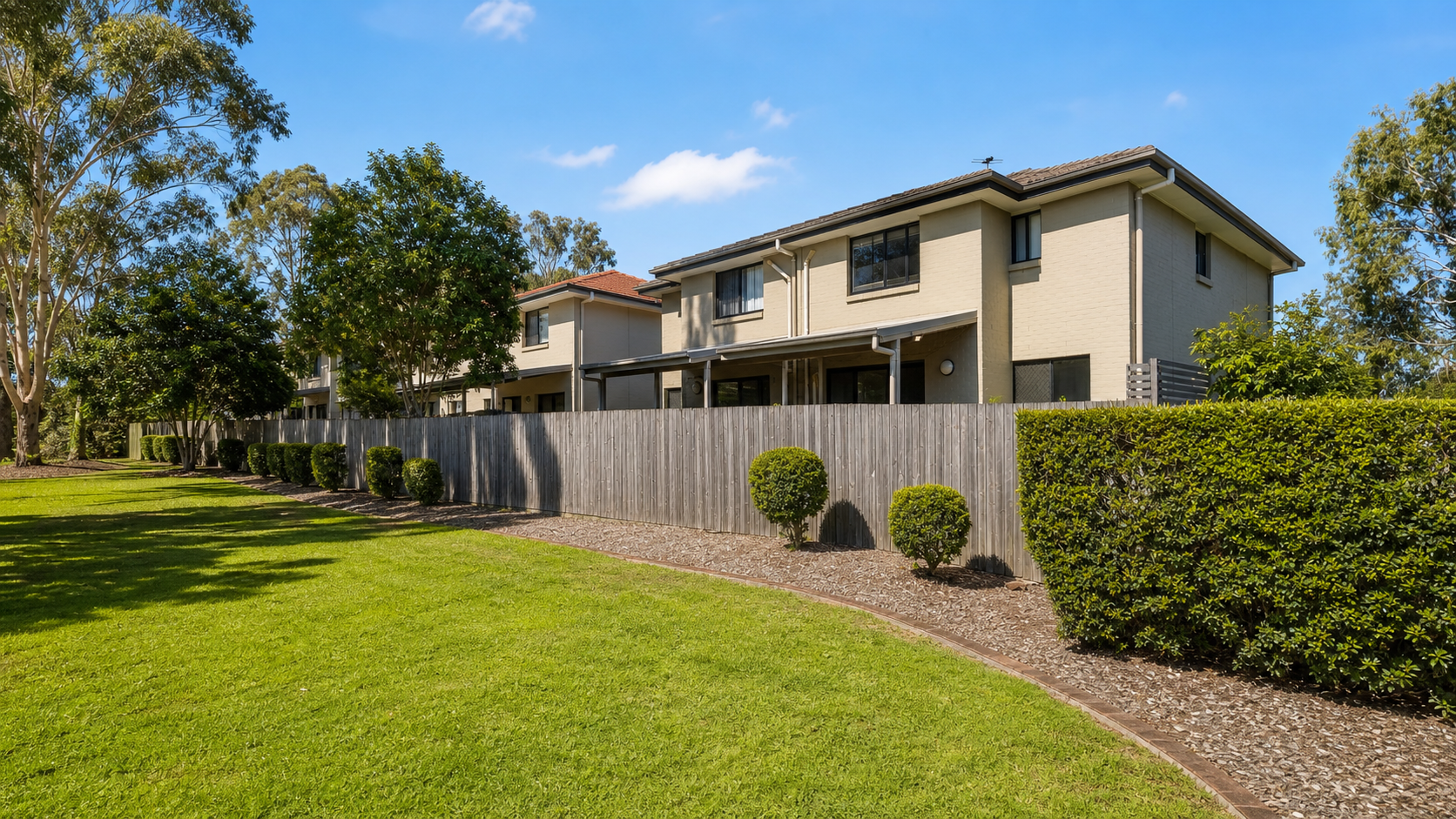 Shared lawn and established landscaping at AcaciaFields