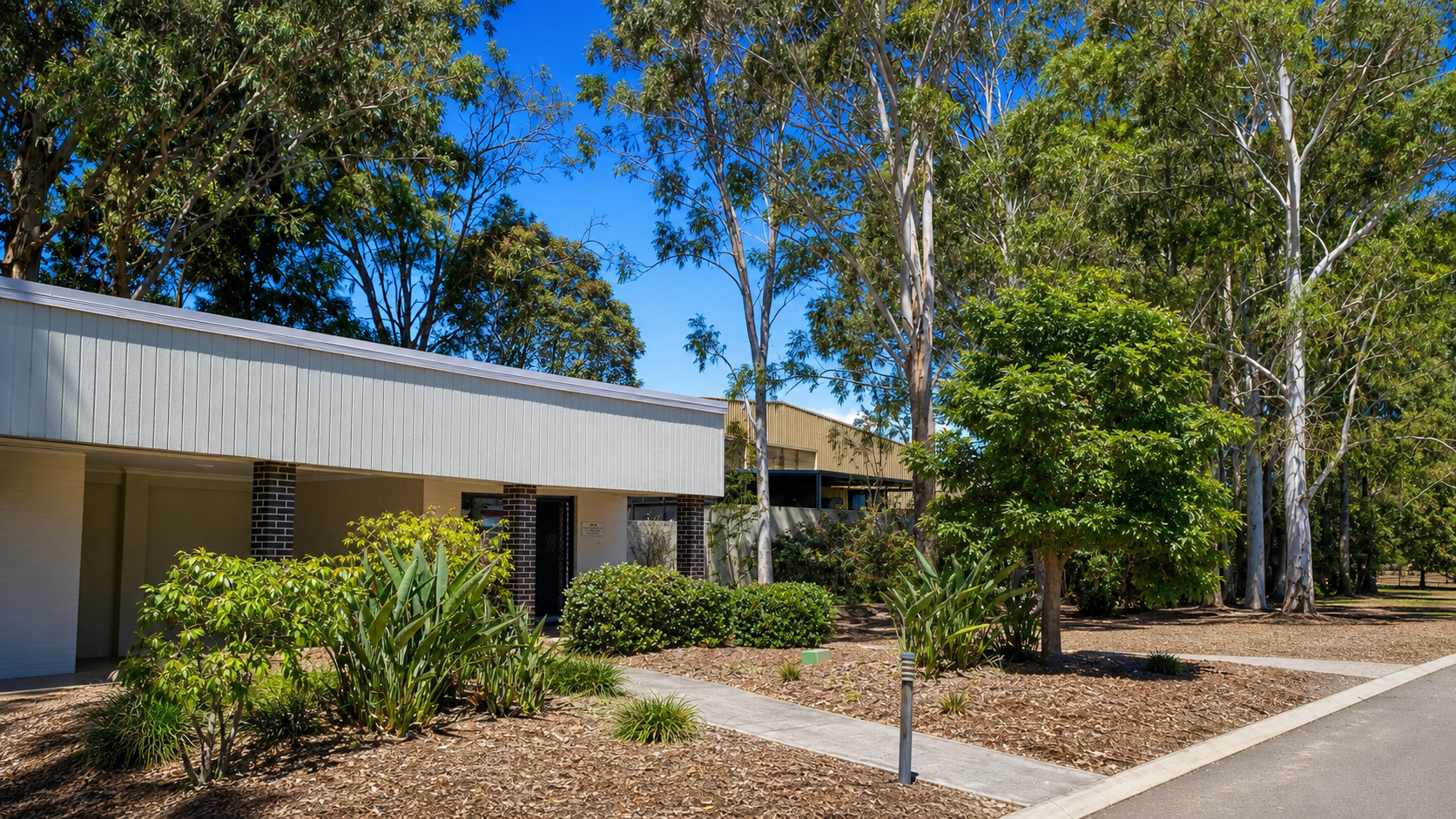AcaciaFields gym facility surrounded by established landscaping